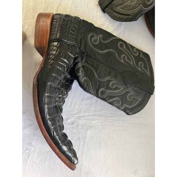 Los Altos Mens Genuine Crocodile Cowboy Boots Size  9.5 Western - Picture 5 of 12